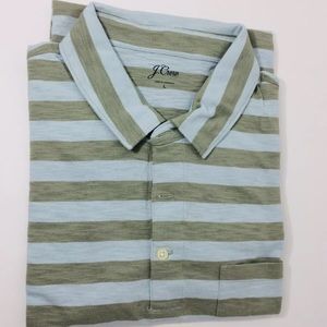 J. Crew Men's Striped Short Sleeve Polo Large NWT